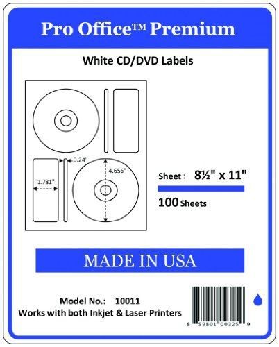 Pro office premium 200 cd/dvd labels matte memorex core compatible labels for for sale