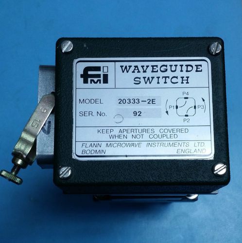 FM  Flann Microwave Switch Model 20333-2E SWITCH  Freq  17.6 - 26.7 GHz IL 0.3dB