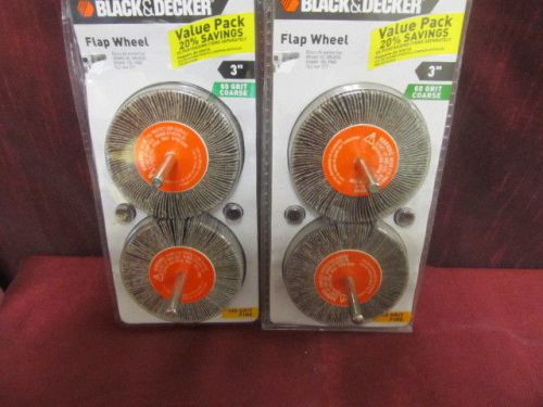 Black &amp; Decker 70-621 2pc Set 3&#034; Flap Wheel(60grit &amp; 150grit)/2 packs(4 wheels)