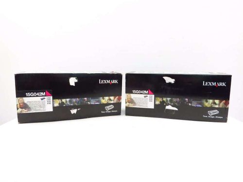 LOT 2 NEW GENUINE LEXMARK 15G042M MAGENTA HIGH YIELD PRINT CARTRIDGE D524886