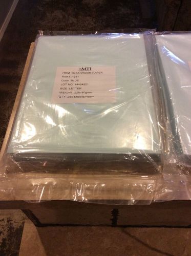 4PKS MTI CLEANROOM Paper 22lb / 80gsm 8 1/2 x 11 250 Shts/Pk Blue Lot#:14475521