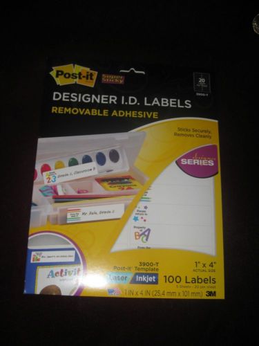 1 post-it 3m 3900-t 1400 designer labels laser inkjet removable adhesive new for sale