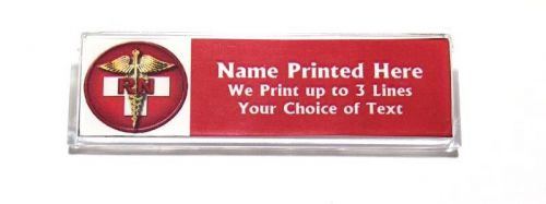 Nurse RN Caduceus Custom Name Tag Badge ID Pin Magnet for Registered Nurses