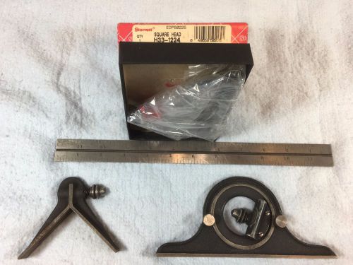 Starrette new square head used 12&#034; rule center finder and protractor head for sale