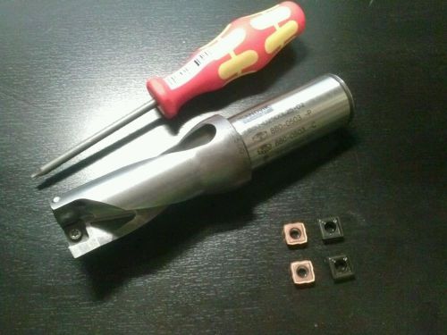 Sandvik 25mm drill 880-d2500l25-02 2xd coolant + 4 insert for sale