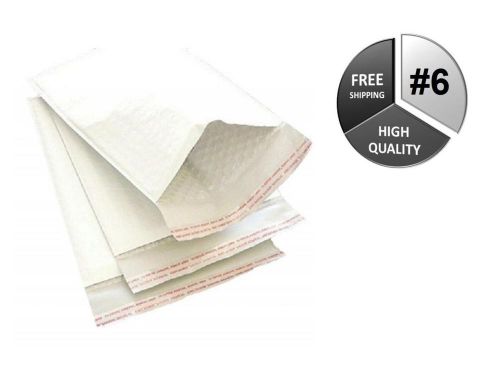 200 #6 12.5&#034; x 19&#034; white kraft bubble mailer padded envelopes for sale