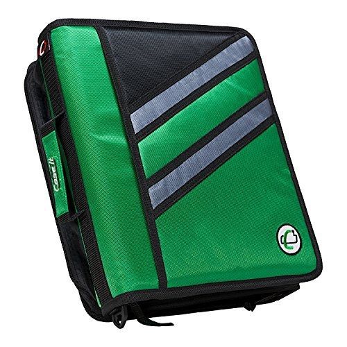 Case-It Case-it Z-Binder Two-in-One 1.5-Inch D-Ring Zipper Binders, Green,