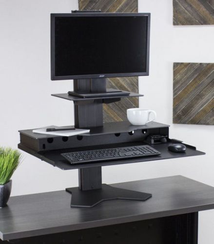 DUKE STANDING DESK CONVERTER SINGLE MONITOR PLATFORM new PICKUP SALE