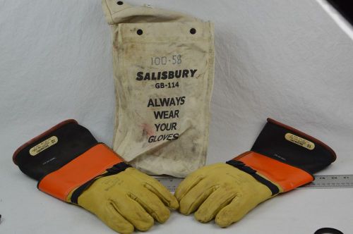 Salisbury gb-114 rubber &amp; leather glove kit size 10-12&#034; used for sale