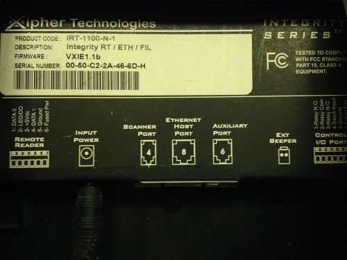 Xipher Integrity RT/ETH/FIL RT-1100-N-1 Digital Time Recorder Clock