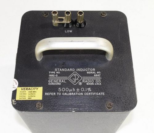 GR GenRad General Radio 1482-D 500 uH Standard Inductor Calibrated