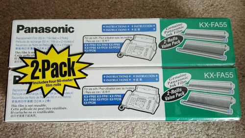 Genuine Panasonic KX-FA55 INK FILM 2 roll value pack x2  (4 total rolls)