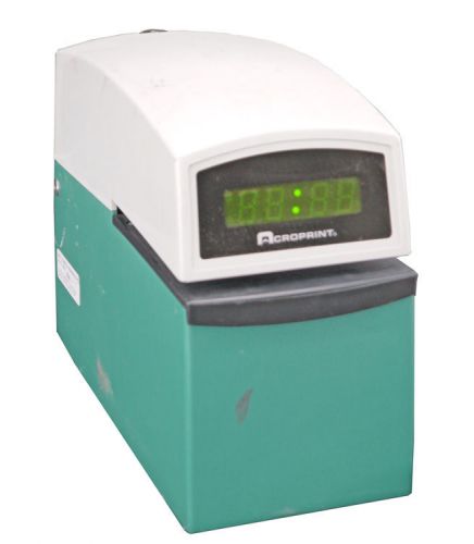 Acroprint 01-6000-001 ETC Digital Display Time Card Stamp Punch Recorder NO KEYS