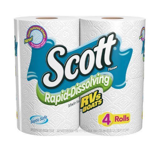 Scott Rapid Dissolve Bath Tissue, 4 Count Pack of 12