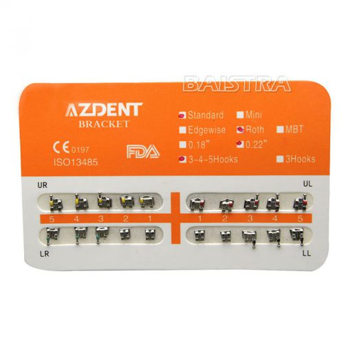 50X AZDENT Roth 022 Hook 345 Orthodontic Braces Dental Metal Bracket Standard