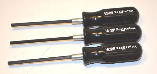 3 NOS Xcelite LN4MM Recessed Allen Hex Socket Screwdriver Black Handle 4mm