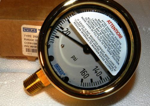 New Wika Oil Filled Pressure Guage #213.40 - 2-1/2&#034; Dia. 0-160 PSI 1/4&#034; NPT