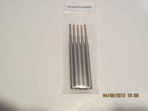 5 Terzetti BLUE Medium Ballpoint refills- Fit Mont Blanc Ballpoint pens