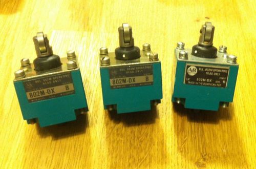 LOT OF (3) ALLEN BRADLEY 802M-DX LIMIT SWITCH HEADS