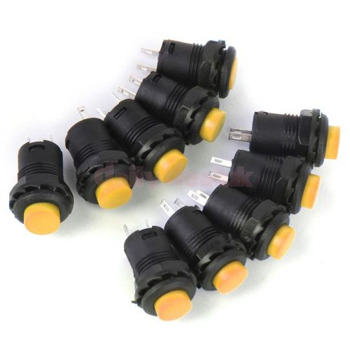 10 x car boat locking latching dash off-on push button switch yellow for sale