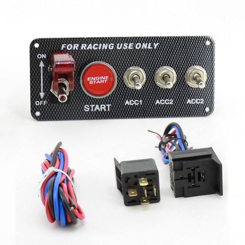 DC12V Ignition Switch Panel LED Toggle Engine Start Push Button For Racing Car
