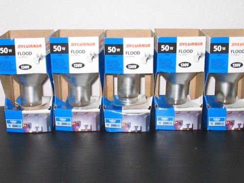 5 NEW SYLVANIA FLOOD 50W 130V FLOOD BULBS S87188 MADE USA INDOOR USE ONLY