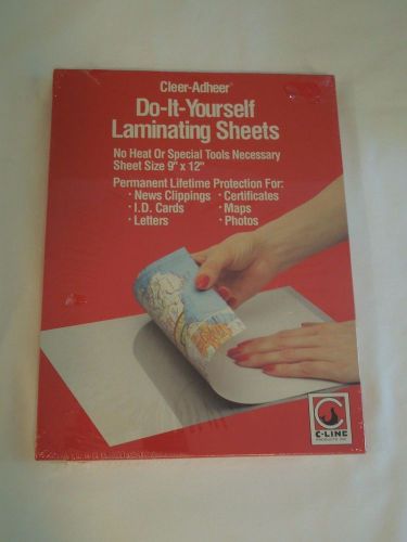 C-Line Cleer-Adheer Do It Yourself Laminating 50 sheets 9 x12 #65001 NIB Sealed