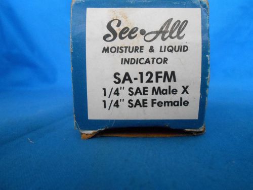 (NOS) 1/4&#034; SAE MALE X FEMALE  SPORLAN SA-12FM REFRIGERANT SIGHT GLASS SEE-ALL