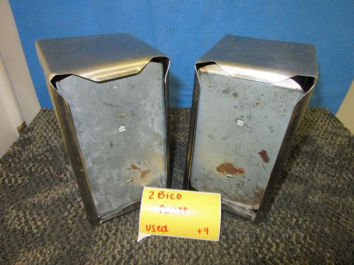 2 US BICO VERTICAL NAPKIN HOLDER DISPENSER TABLE RESTAURANT DINER STEEL USED