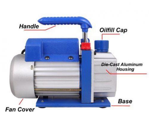 TMS® 3 CFM Single-stage Rotary Vane Vacuum Pump R410a R134 Hvac A/c Air Refriger