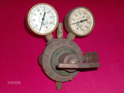 Lg. Brass OXYGEN PRESSURE REGULATOR &amp; GAUGES-National Cylinder Gas Co.-NCG