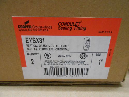 1 NEWCROUSE HINDS EYSX31 1&#034; SEALING FITTING FEMALE VERTICAL HORIZONTAL HAZ LOC