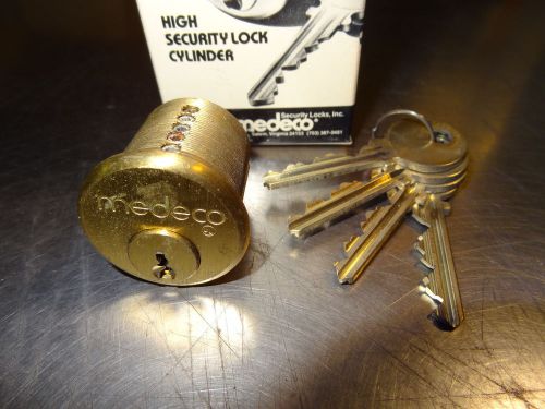 MEDECO 10-500-02 6 PIN MORTISE CYLINDER  &#034;NEW&#034;  WITH 4 KEYS