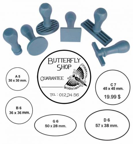 CUSTOM RUBBER STAMP Stamper Round 36 mm. Stempel Bussiness Personalize Logo B6