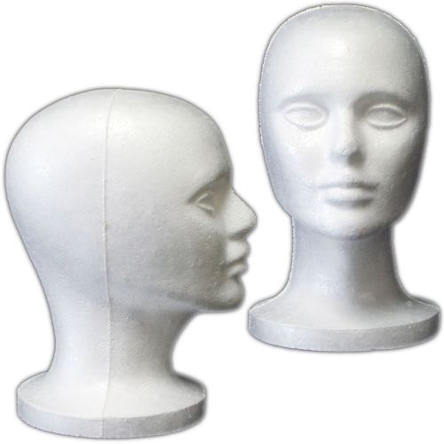 Less than perfect mn-408ltp box of 2 pcs female styrofoam mannequin head for sale