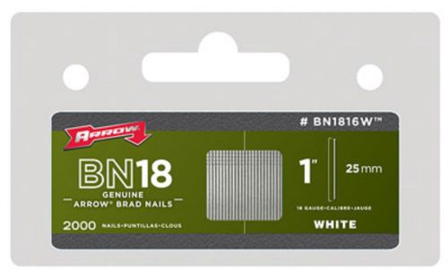 Arrow 2000pk 1&#034; White Brad Nail, BN1816WCS