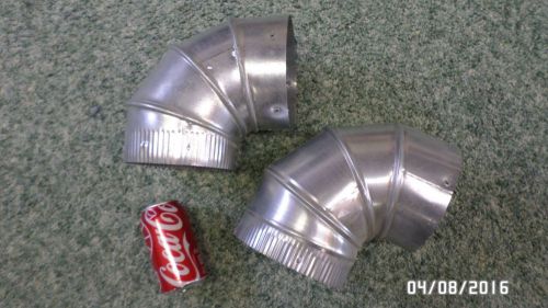 1254M Pair 2 Heat Duct 90 degree 6&#034; Diam Metal Elbows ATCO &amp; STANDEX UNUSED