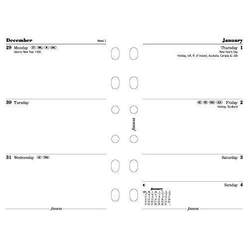 Filofax Week to View Refill for 2015 Pocket Size Yearly Calendar, White