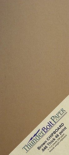25 Sheets Chipboard 46pt (point) Medium Heavy Weight 4&#034; X 9&#034; (4X9 Inches) #10
