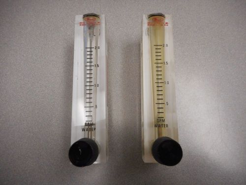 DWYER VFB-85-SSV FLOW METER 2-2.0 GPM WATER SS VALVE (LOT OF 2)