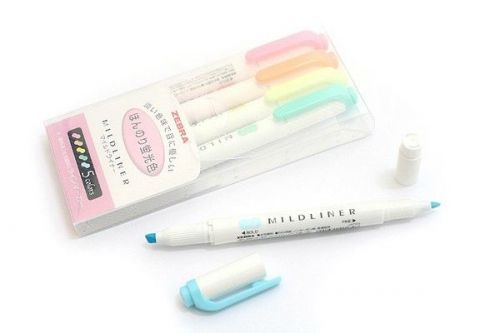 5 Color Zebra Mildliner Double-Sided Highlighter