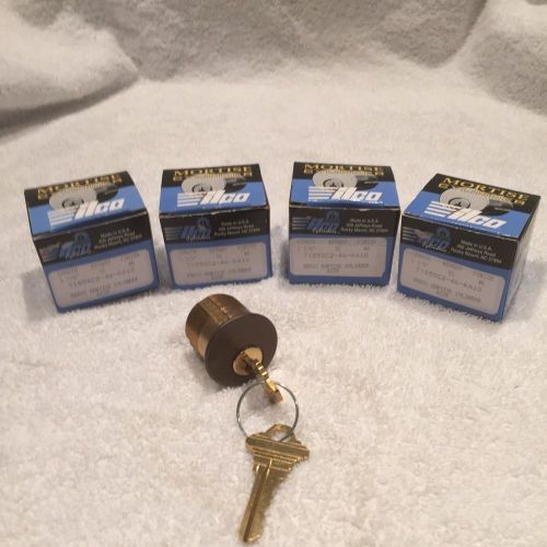 (4)NEW 1&#039;&#039; BRASS MORTISE CYLINDERS LOCKS C-KEYWAY