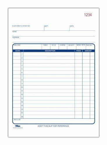 TOPS Sales Order Book, 2-Part, Carbonless, 5.5 x 7.87 Inches, 50 Sets per Book