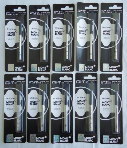 10x MONTBLANC Ballpoint Pen Refills BLACK Ink Medium Point - BRAND NEW, SEALED!