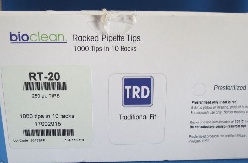 10 racks rainin bioclean rt-20 250ul pipet pipette tips #17002915 for sale