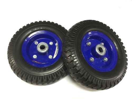 2pcx 8&#034; hand trolley wheel wheels tyre rim 16mm bore puncture proof no more flat for sale