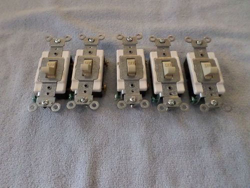 LOT OF 5 - LEVITON 20A 120V-277VAC - TOGGLE LIGHT SWITCHES - WS-896 / 1G50E1