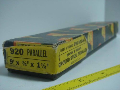 Vtg Brown &amp; Sharpe 599-920-64 Parallel 9 x 3/4 x 1 1/2 NOS NEW Machinist Tool