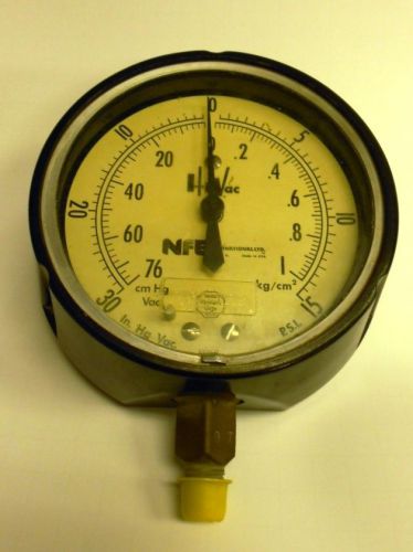 Hi-vac acco hellicoid gage pressure/vaccum gauge 5&#039;&#039;  0-15 psi 0-30 in hg vac for sale