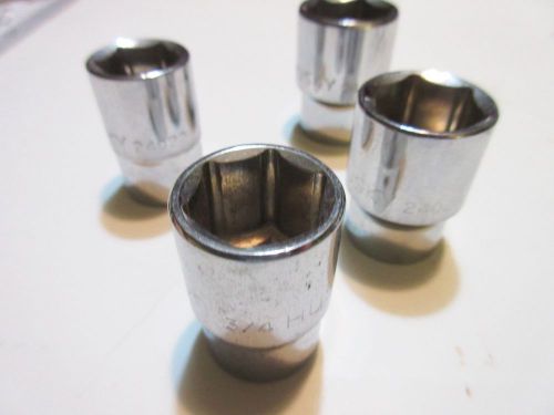 Husky inch 1/2&#034; Mixed Socket Lot Deep Mechanic Maintenance 11/16 13/16 3/4 7/8